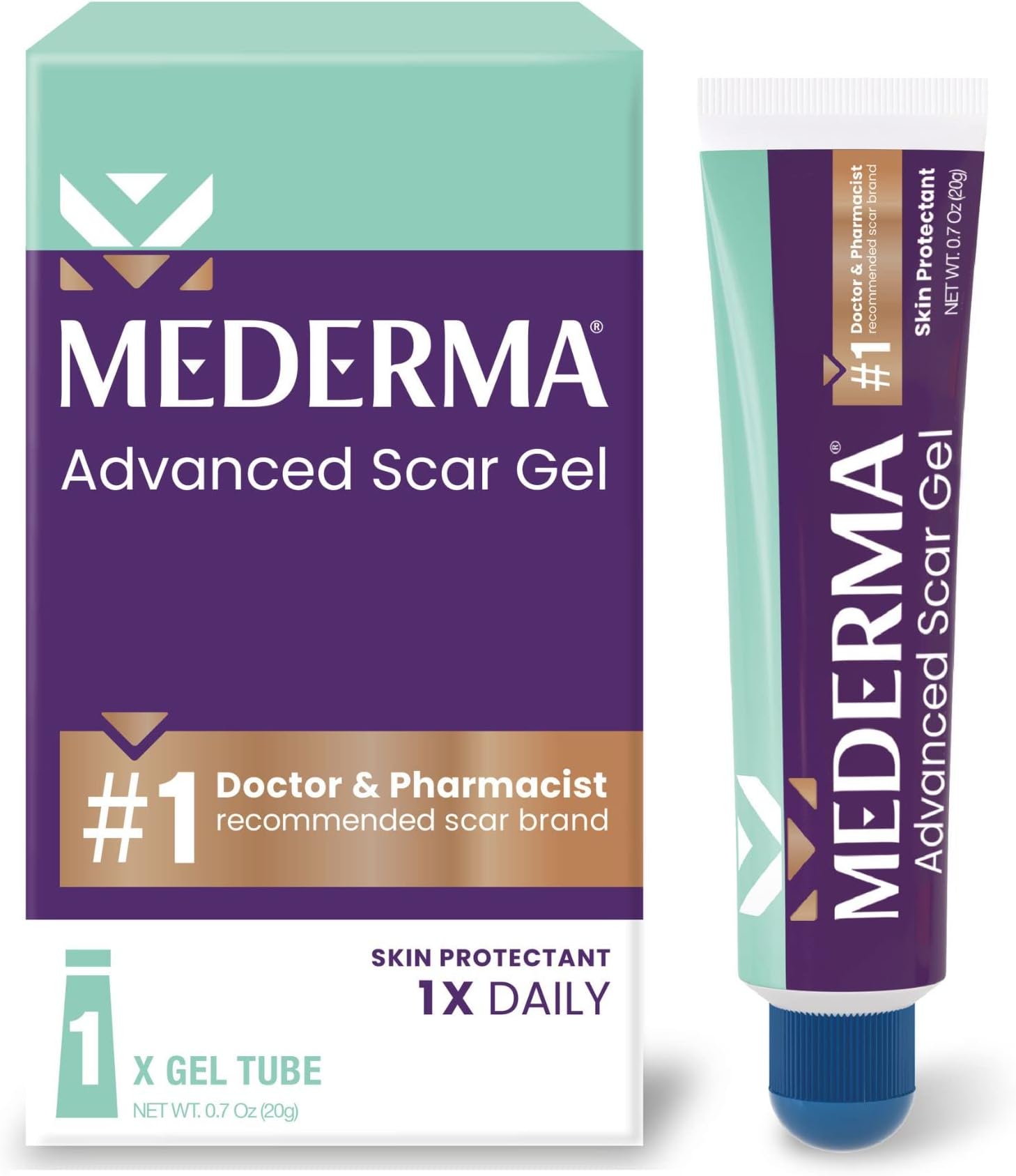 Mederma Advanced Scar Gel, Treats Old and New Scars, Reduces the Appearance of Scars from Acne, Stitches, Burns and More, 0.70oz (20g)