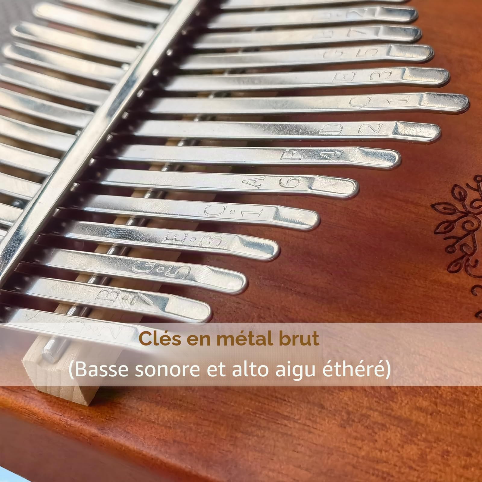 Kalimba 17 Clés Piano à pouce, Piano à Doigt Portable Mbira avec Support, Marteau d'accordage, Livre de Chansons, etc. Professionnel Instrument de Musique pour Adultes Débutants