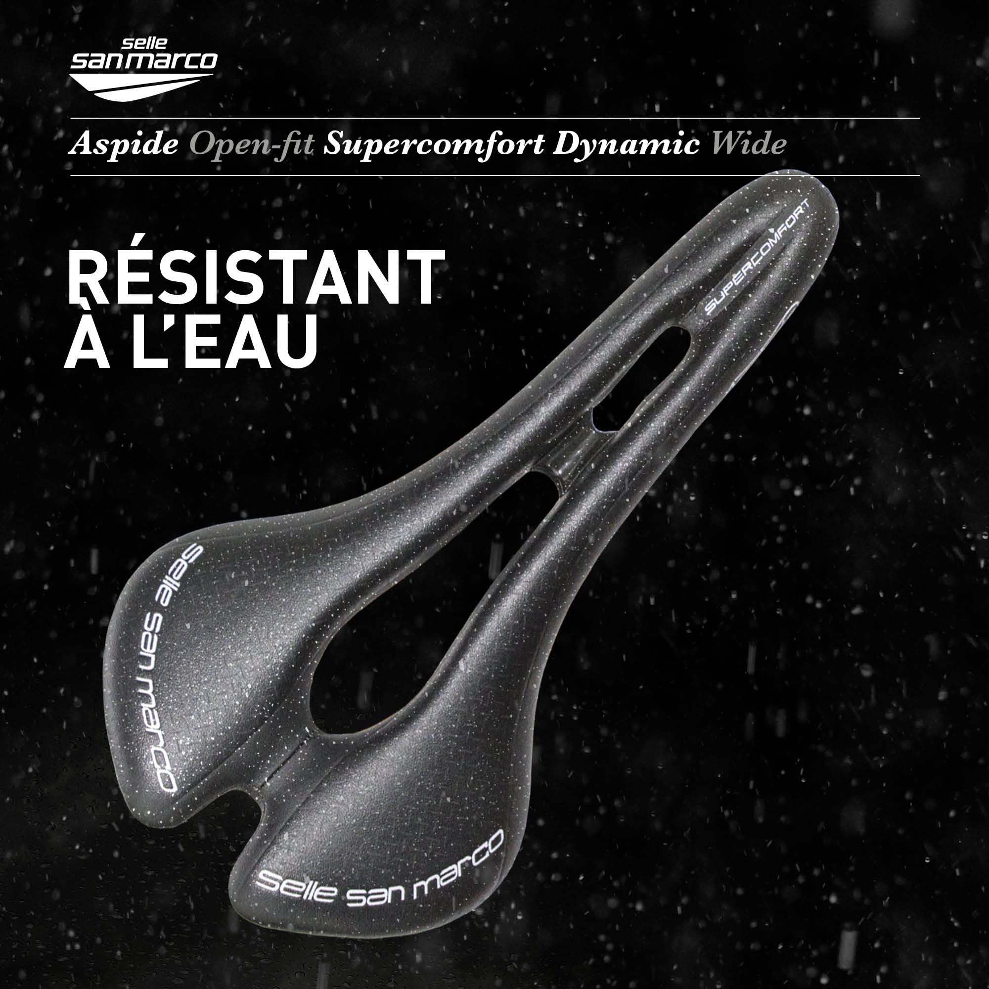 Selle San Marco ASPIDE Supercomfort Dynamic - Selle Gravel, Siège étroit, Gel Renforcé, Forme Incurvée, Rail Acier Alliage