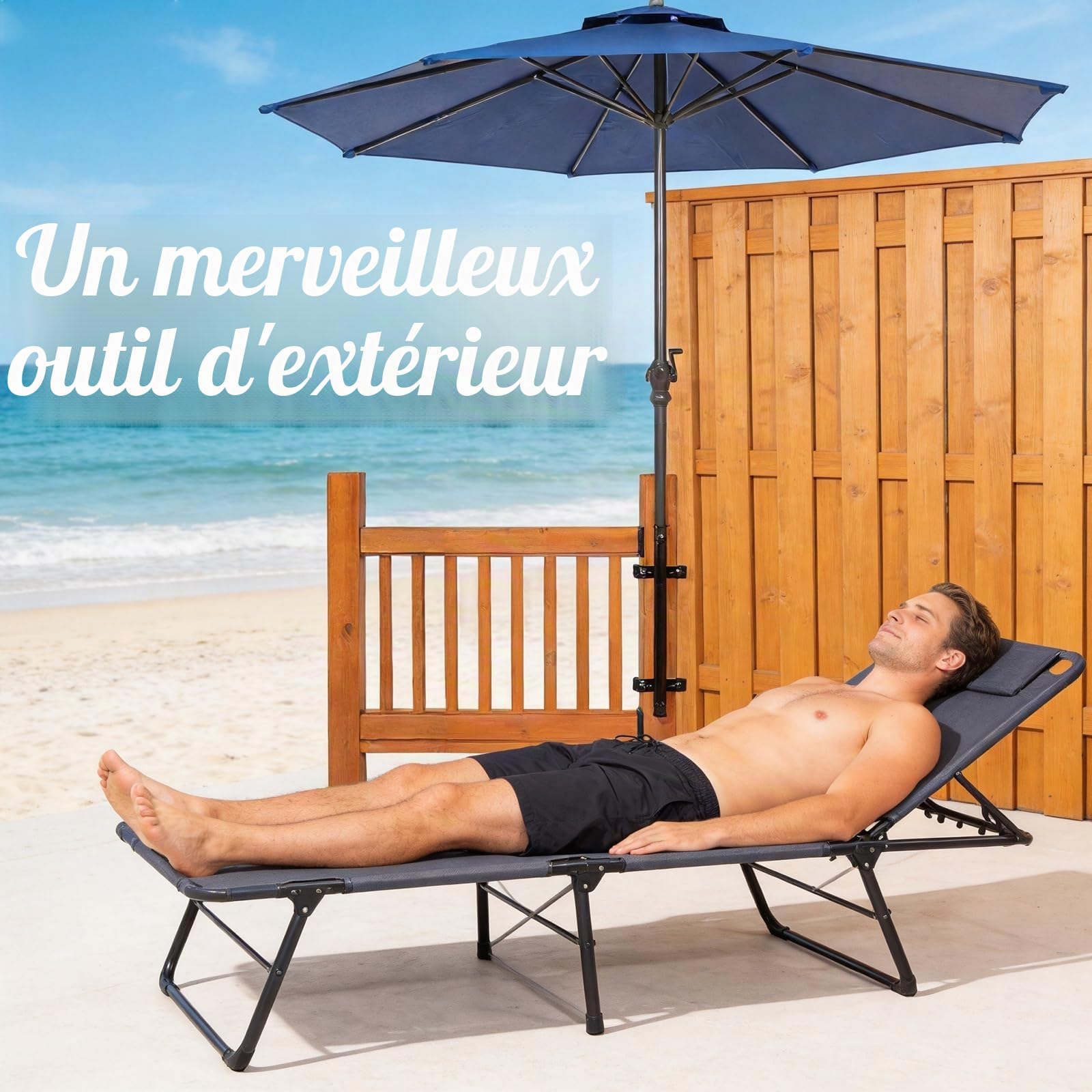 Support De Parasol, Pieds De Parasols pour Balcons Et Terrasses Pince Fixation Métallique Robuste Et Réglable pour Balustrade avec Pinces Et Vis pour Mât De Parasol De 40mm De Diamètre