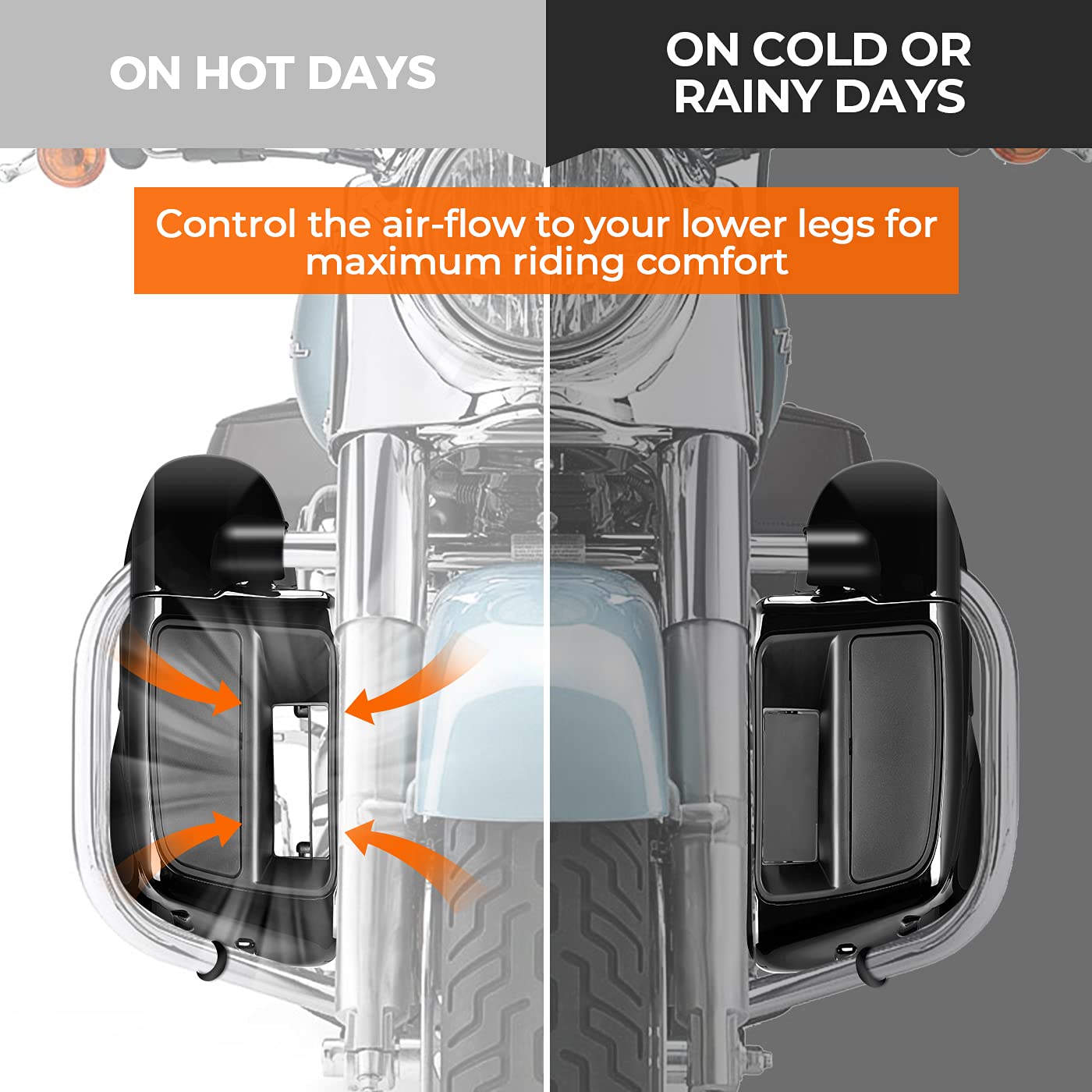 Lower Vented Leg Fairings, with 6.5 Inch Speakers Compatible with 2014