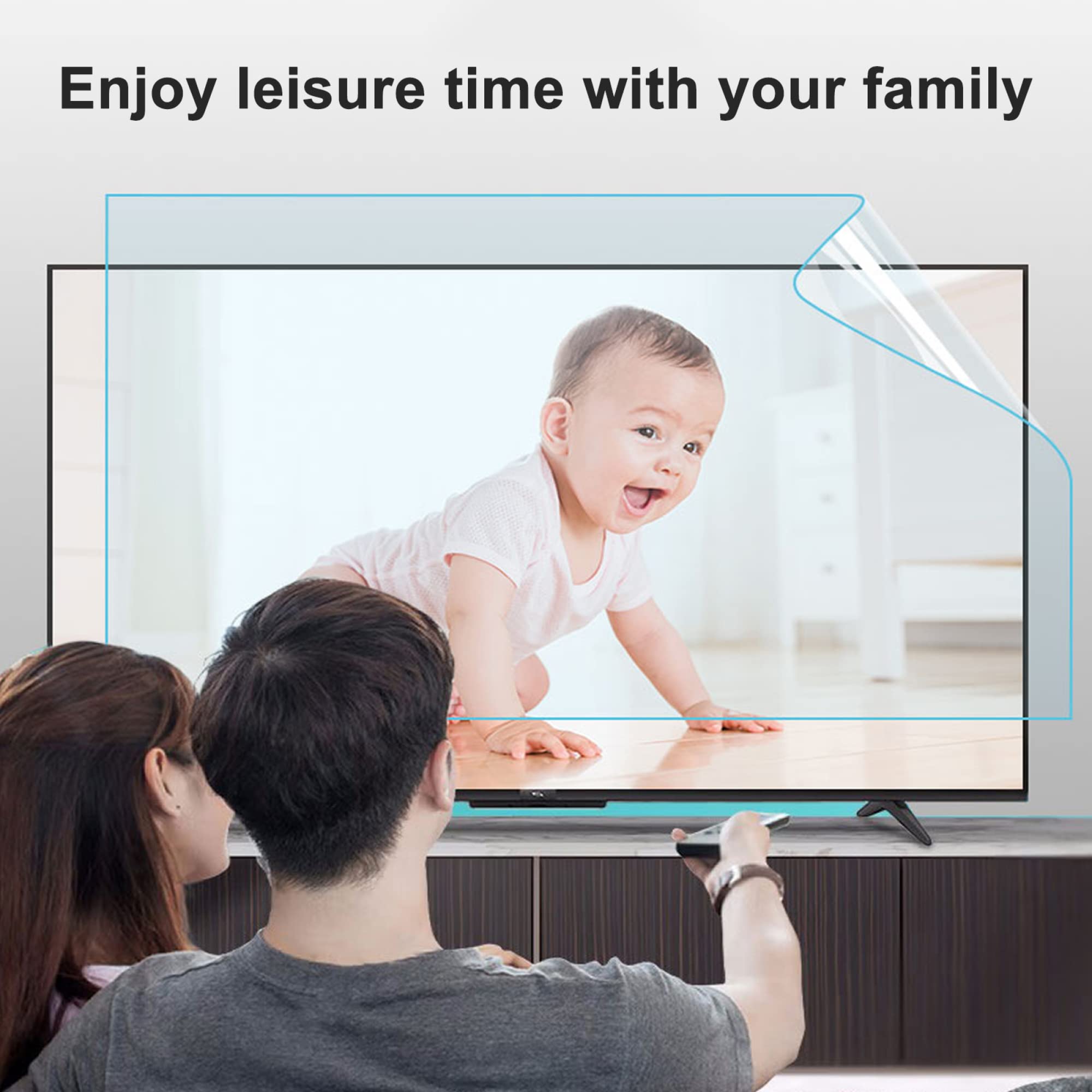 Pellicola Protettiva antiriflesso per TV da 60/65/75 Pollici, Anti Luce Blu, Filtro Multifunzione AntiGraffio, Senza Bolle, 65 Pollici, 1440 x 809 mm(60 Pollici 1338x756 mm