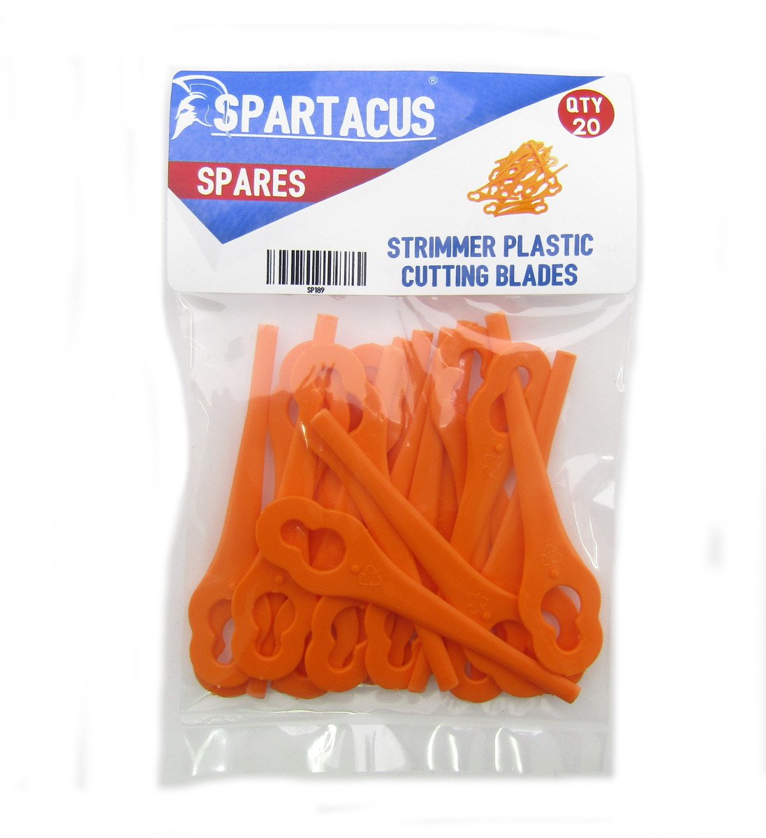 Spartacus Pack of 20 Plastic Trimmer Blades Fits Lidl Florabest FAT18 B3