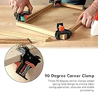 Vista 3 de Clip de ángulo recto para carpintería, abrazadera de esquina de 90 grados con carga de resorte para instalación de perforación de carpintería