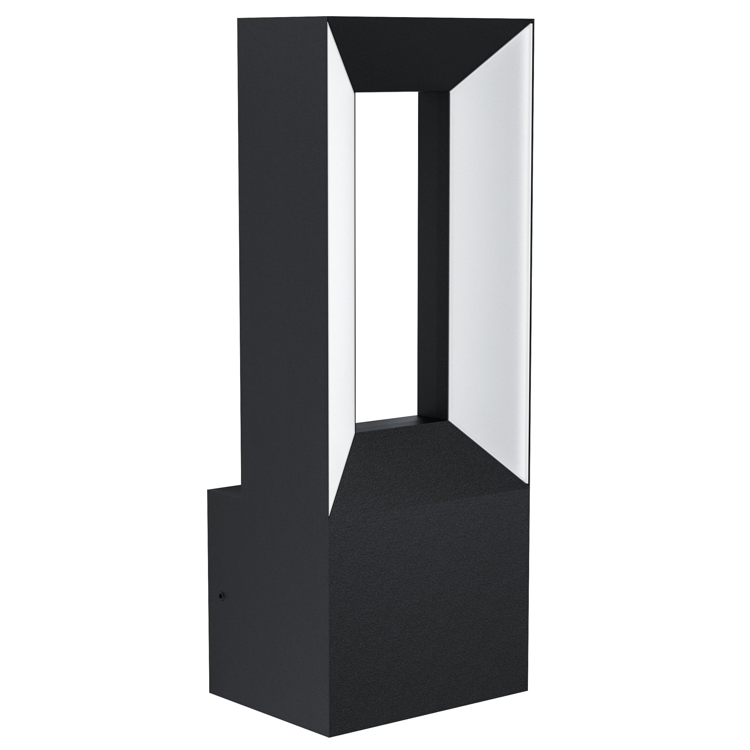 Eglo Unisex Black Riforano Ip44 Integrated Led Outdoor Wall Light In