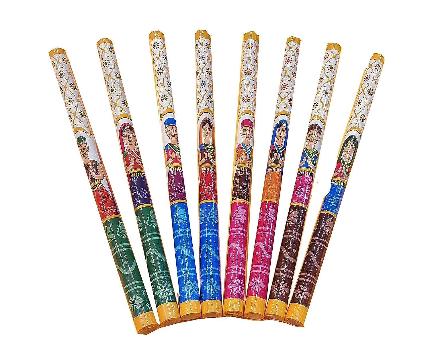 DMS RETAIL Dandiya Sticks for Navratri Garba Dance Raja Rani Dandiya Sticks Traditional Seth Sethani Wooden Dandiya for Garba Night Kollatam Dandiya Stick 14.4 inches Set of (6) (B0CJ59X4YW) Amazon Price History, Amazon Price Tracker