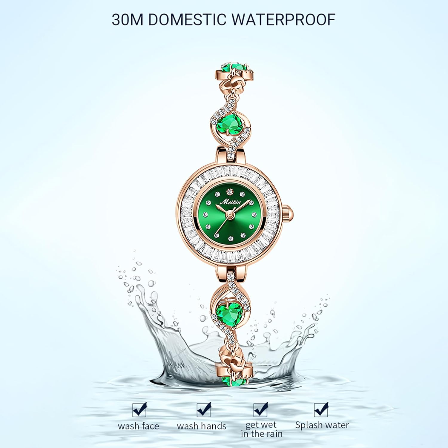 Fashion Jewelry Watch for Women Rose Gold Plated Crystal Bracelet Watch for Wife Girlfriend Or Mothers