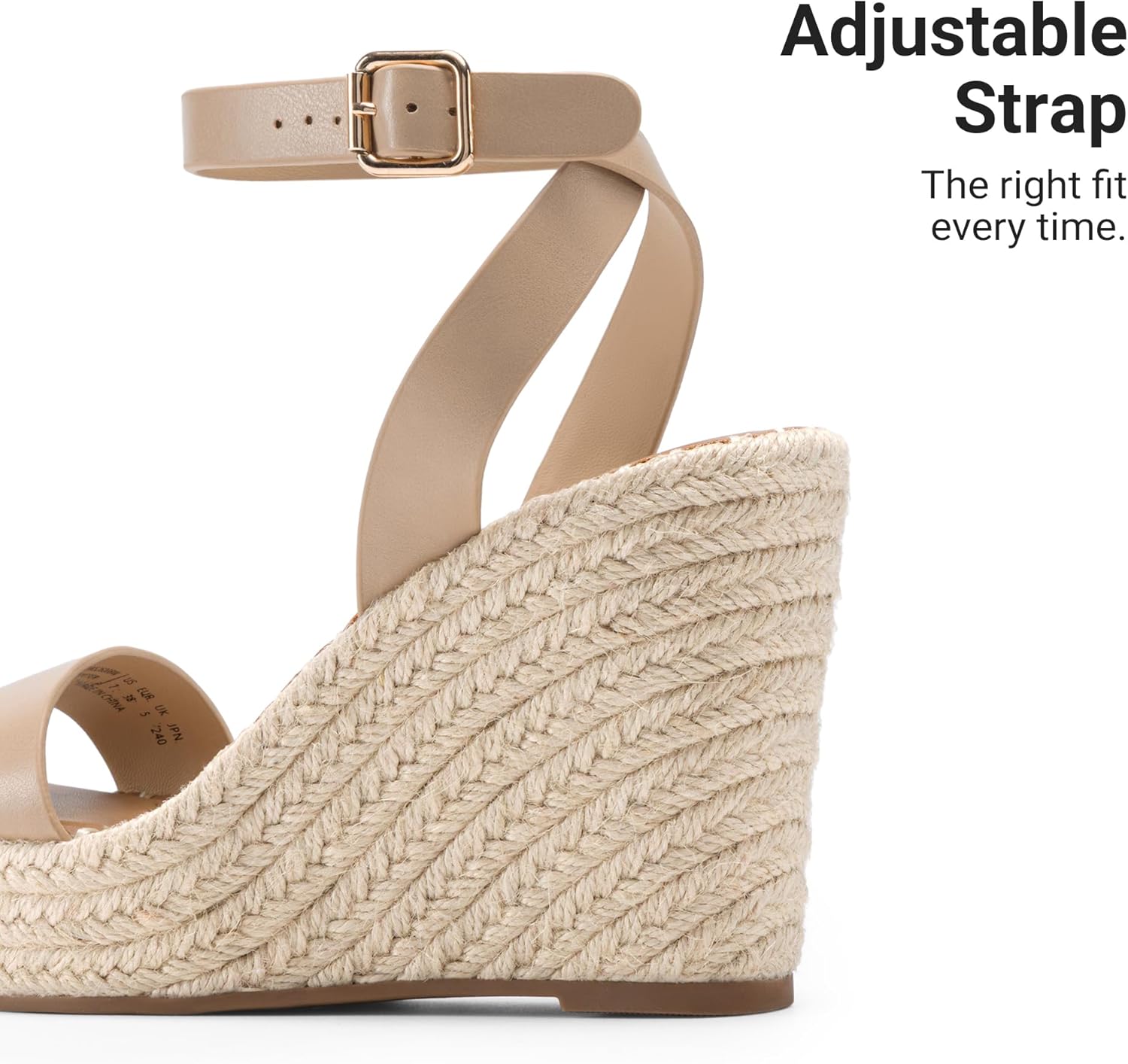 DREAM PAIRS Women's Open Toe Platform Sandals Adjustable Buckle Ankle Strap Comfortable Summer Espadrille Wooden Heeled Wedge Fashion Dressy Shoes - Image 5