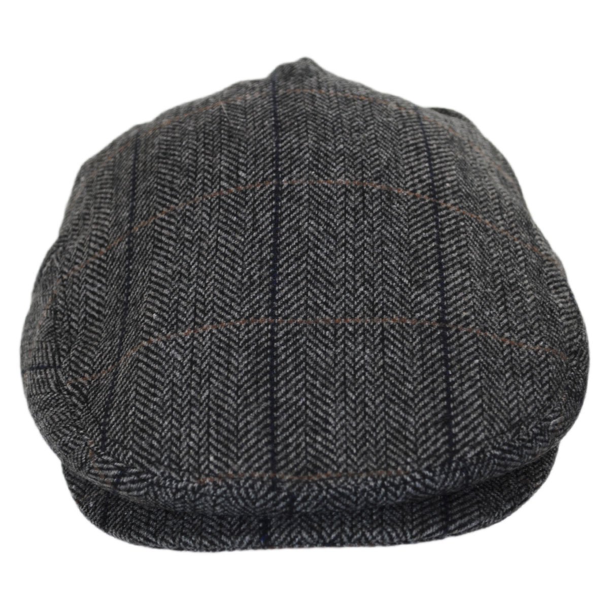 Holborn Herringbone Plaid Wool Blend Ivy Cap (XX-Large) Charcoal