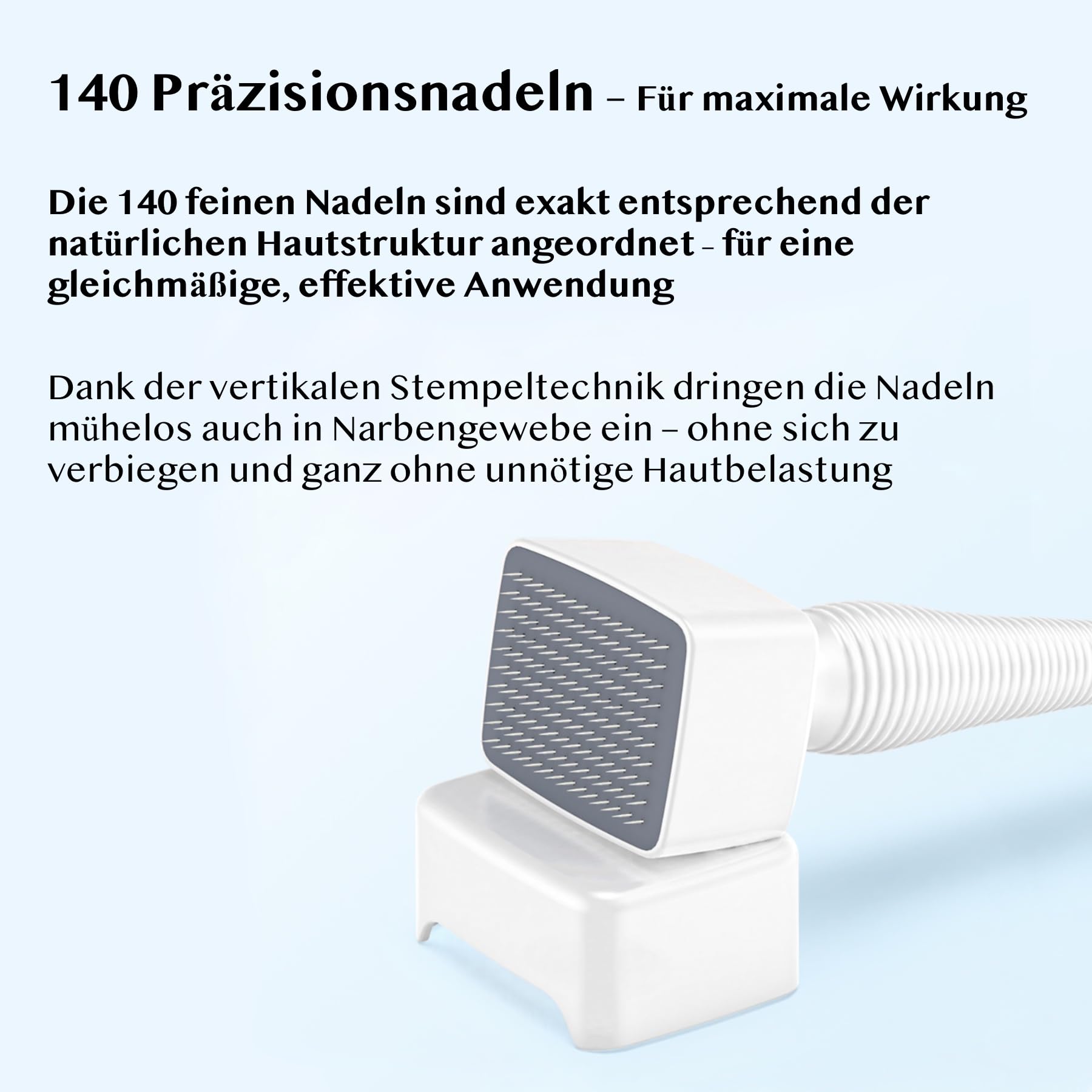 P-Beauty Derma Stamp 140A - Microneedling Pen con 140 aghi in acciaio inox di alta qualità, lunghezza regolabile 0-3 mm, per cicatrici da acne, rughe, cicatrici, pori, ringiovanimento della pelle e