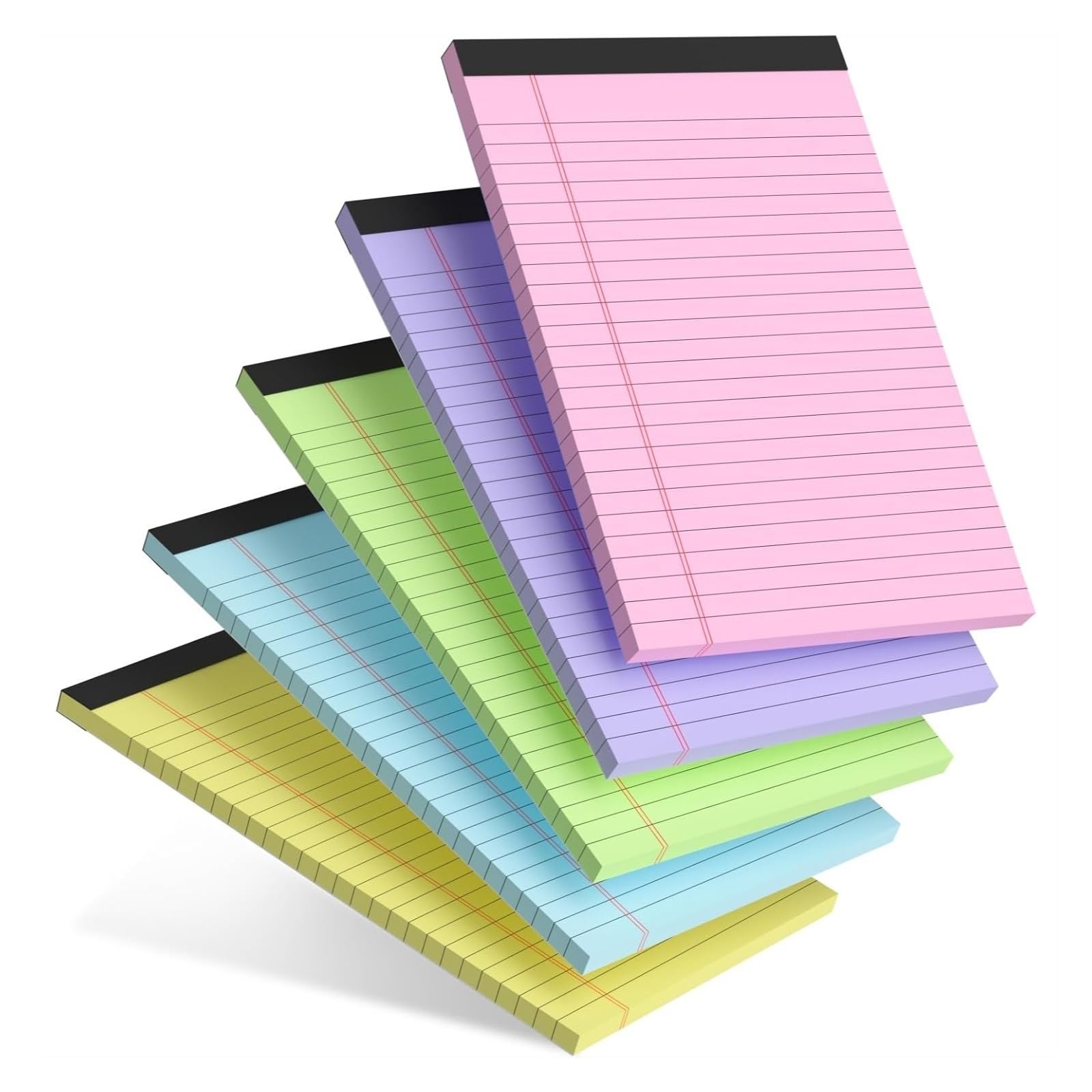 Blocs-notes colorés avec perforation supérieure lot de 4 lignés - 7