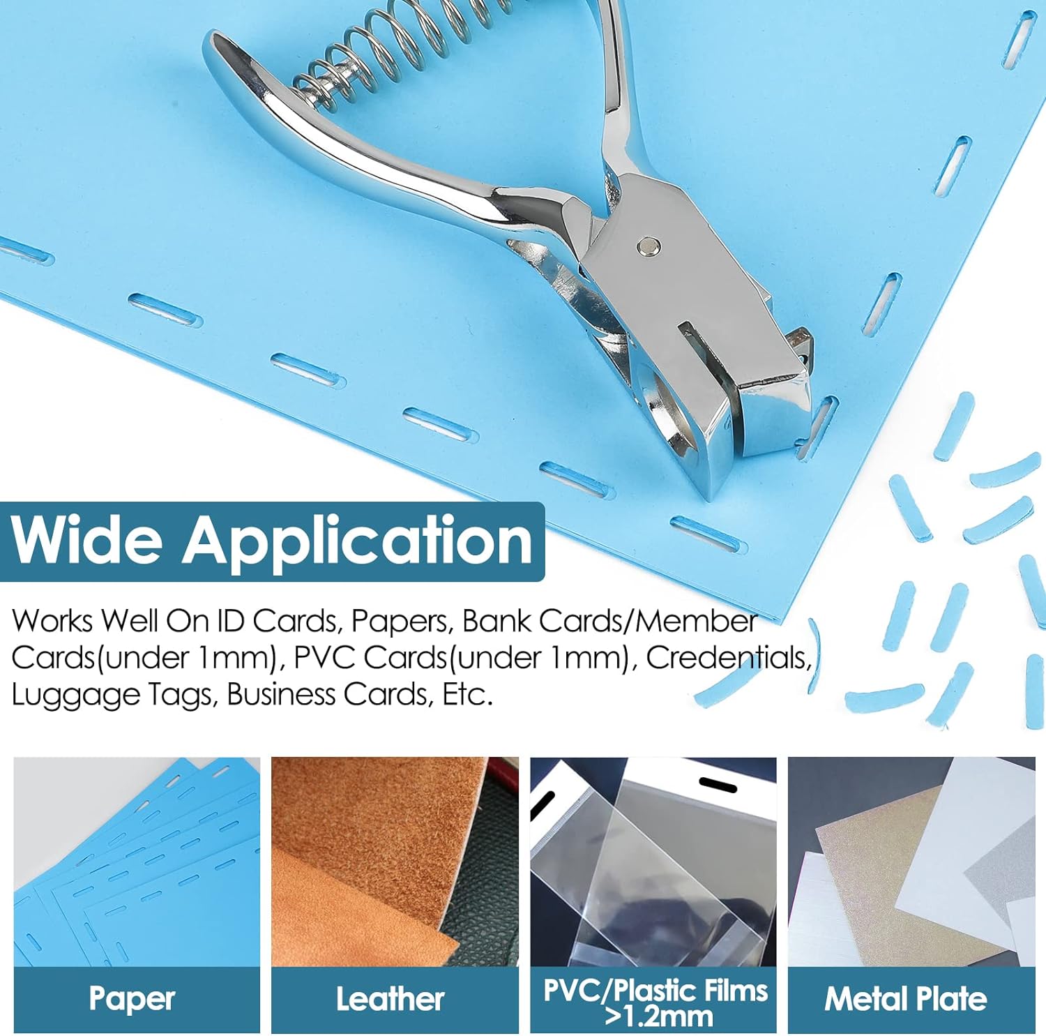 MROCO Hole Punch Slot Punch Badge Hole Punch for ID Cards,Hand Held,No