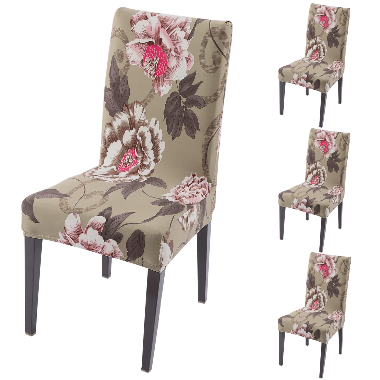 HOKIPO 140GSM Elastic Dining Table Chair Cover Set of 4, Buff Brown Geum (AR-5131-D3*4) (B0D7961ML4) Amazon Price History, Amazon Price Tracker
