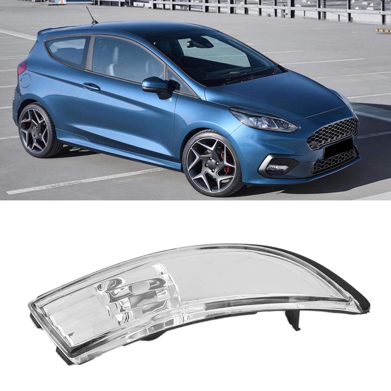 Tbest Specchietto,Fiesta Car Wing Mirror 2016, Fiesta Coperchio Indicatore Porta Specchietto Trasparente Adatto Per Fiesta Mk7/Mk7.5 2009-2017Lato Sinistro (Destra 57731FJ020)