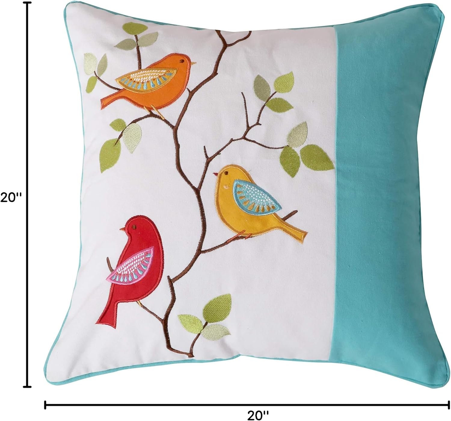 Levtex Home Sophia Pieced Embroidered Bird Pillow