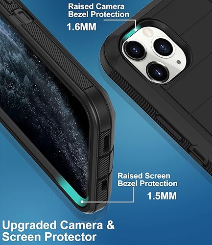 Miniatura 4 de Funda para iPhone 11 Pro Max, con protector de pantalla integrado, protección contra caídas, cuerpo completo, resistente a prueba de golpes, a