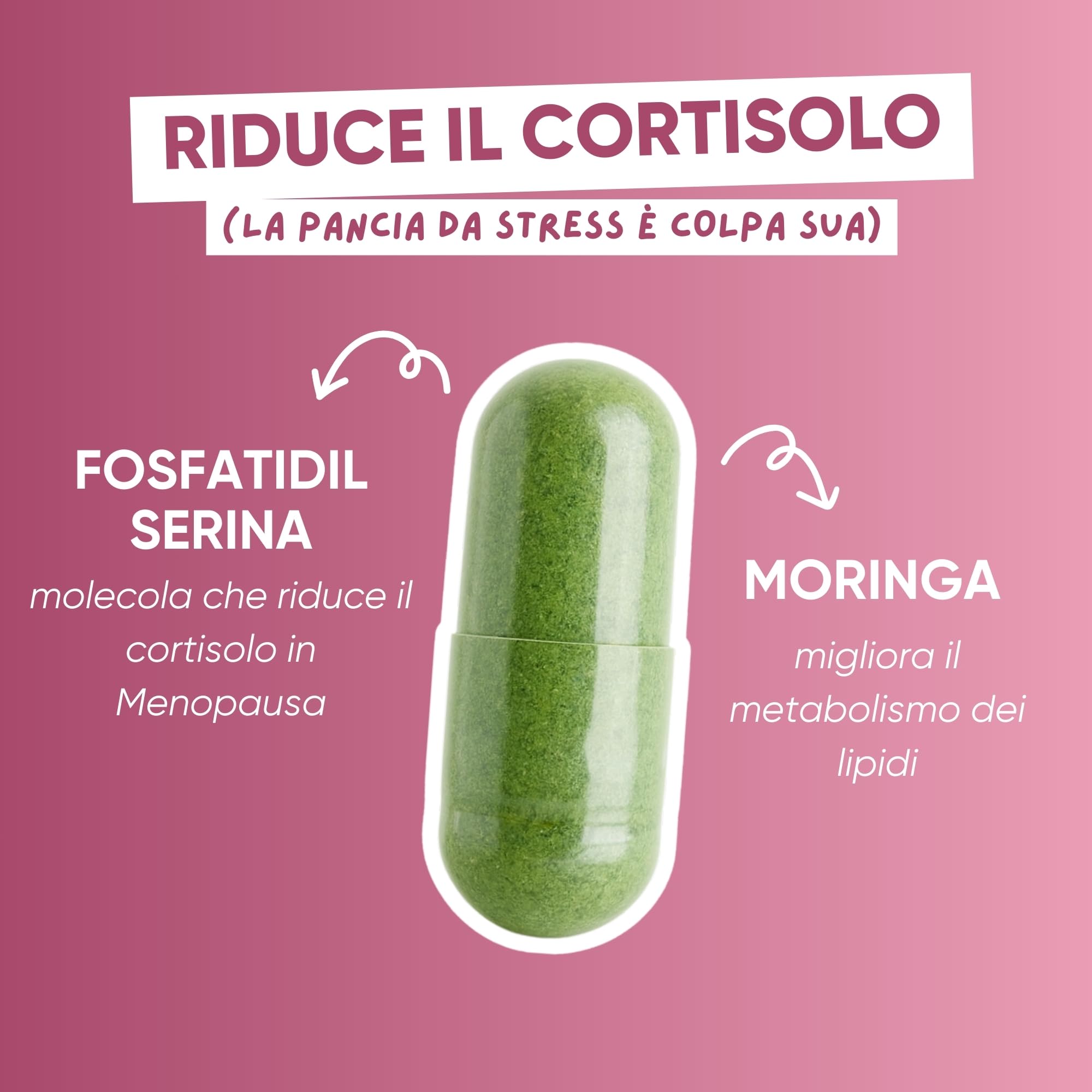 Trio Menopausa – Integratori per Cortisolo, Vampate di Calore e Pancia da Stress - con Moringa Bio + Fosfatidilserina + Cimicifuga | Metabolismo, Umore e Sonno | Made in Italy – RedMoringa 210 Capsule