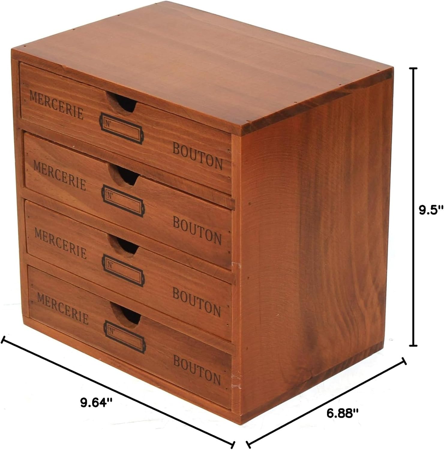 Desk Organizer Wooden Storage Box with 4 Drawers, Storage Cabinet Organizer Traditional Wooden Storage Box Antique Small Craft Jewelry Storage Apothecary Cabinet