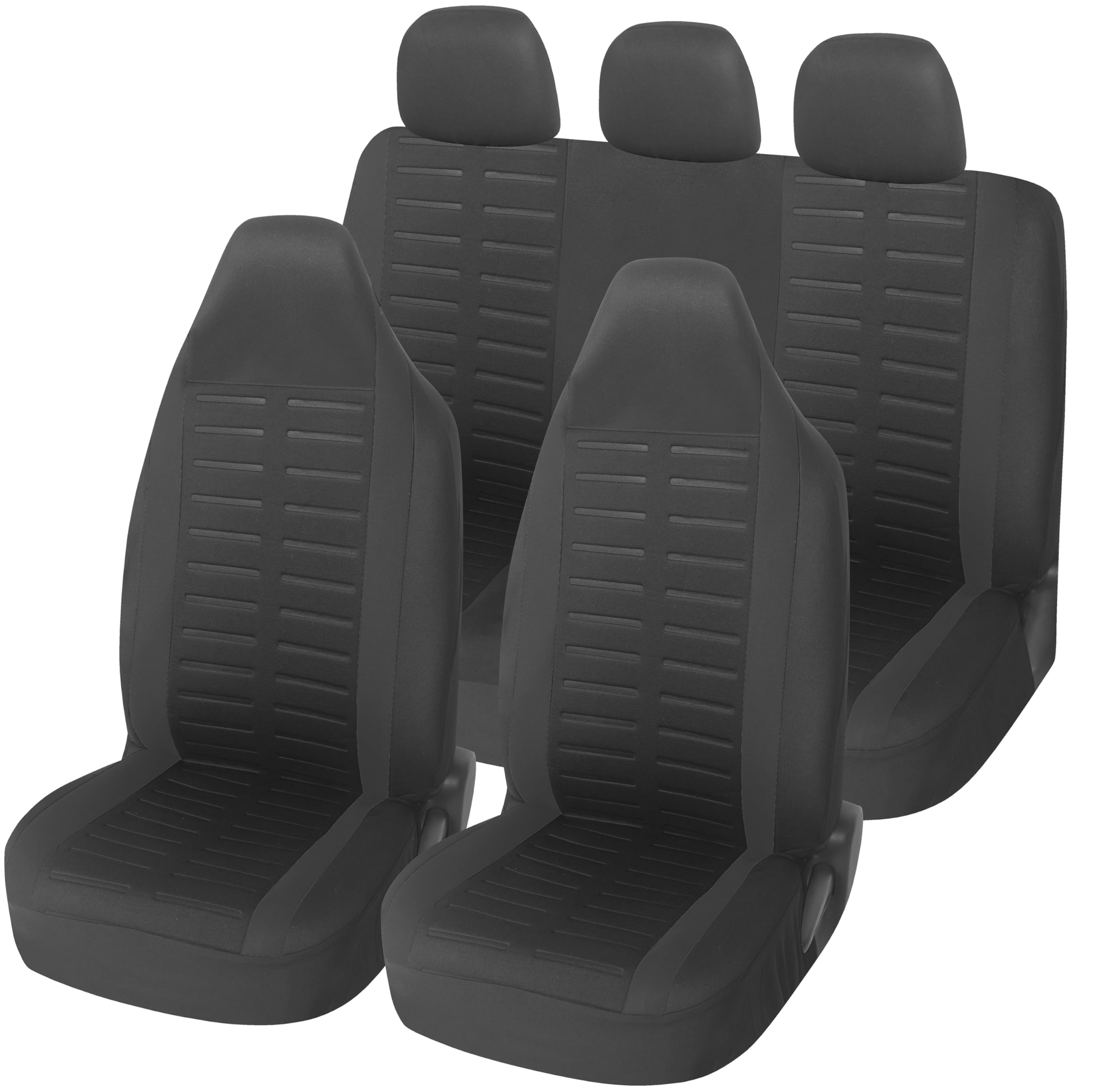 LiveGo Coprisedili Auto: 2 Pezzi Traspiranti, Universali Per Auto E SUV, Comfort In Tutte Le Stagioni (Nero, Con Poggiatesta) - 3
