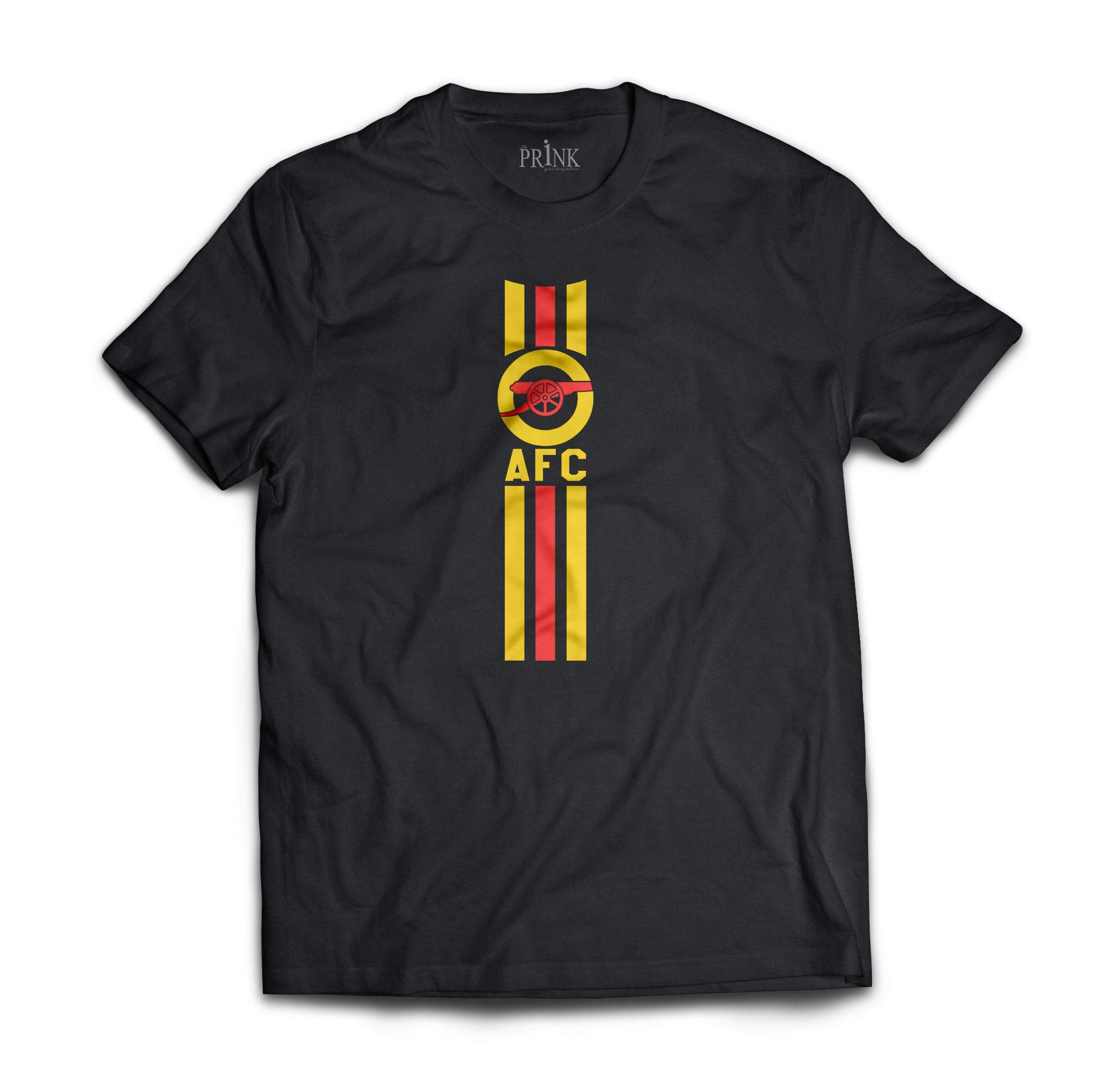 prink Arsenal AFC Printed T-shirts | Football T-shirts | Black T-shirts | Regular Fit Cotton T-Shirts for Men |-picture-10