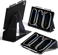 MOFT Capa fólio para iPad Pro de 12,9 polegadas (3 a 6 gerações) com suporte de lápis removível, protetora e leve, material MOVAS durável e toque confortável para navegar, desenhar e estudar, preto