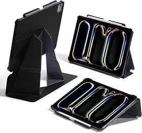 MOFT Capa fólio para iPad Pro de 12,9 polegadas (3 a 6 gerações) com suporte de lápis removível, protetora e leve, material MOVAS durável e toque confortável para navegar, desenhar e estudar, preto