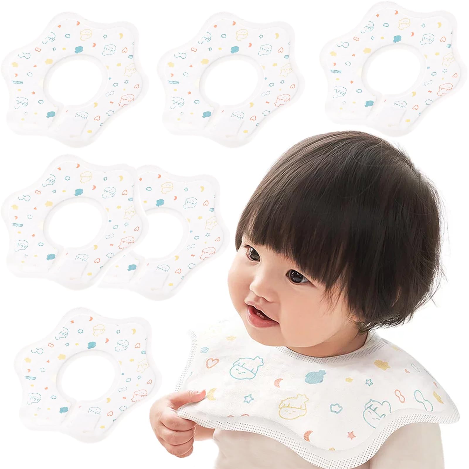 Disposable Baby Bibs Instant Absorbent Drooling Bibs 16pcs Individually