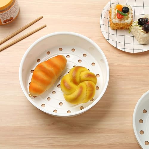 Miniatura 2 de YiZYiF Cesta de vapor de plástico para cocinar arroz y calentador de utensilios de cocina marfil B 4L5L