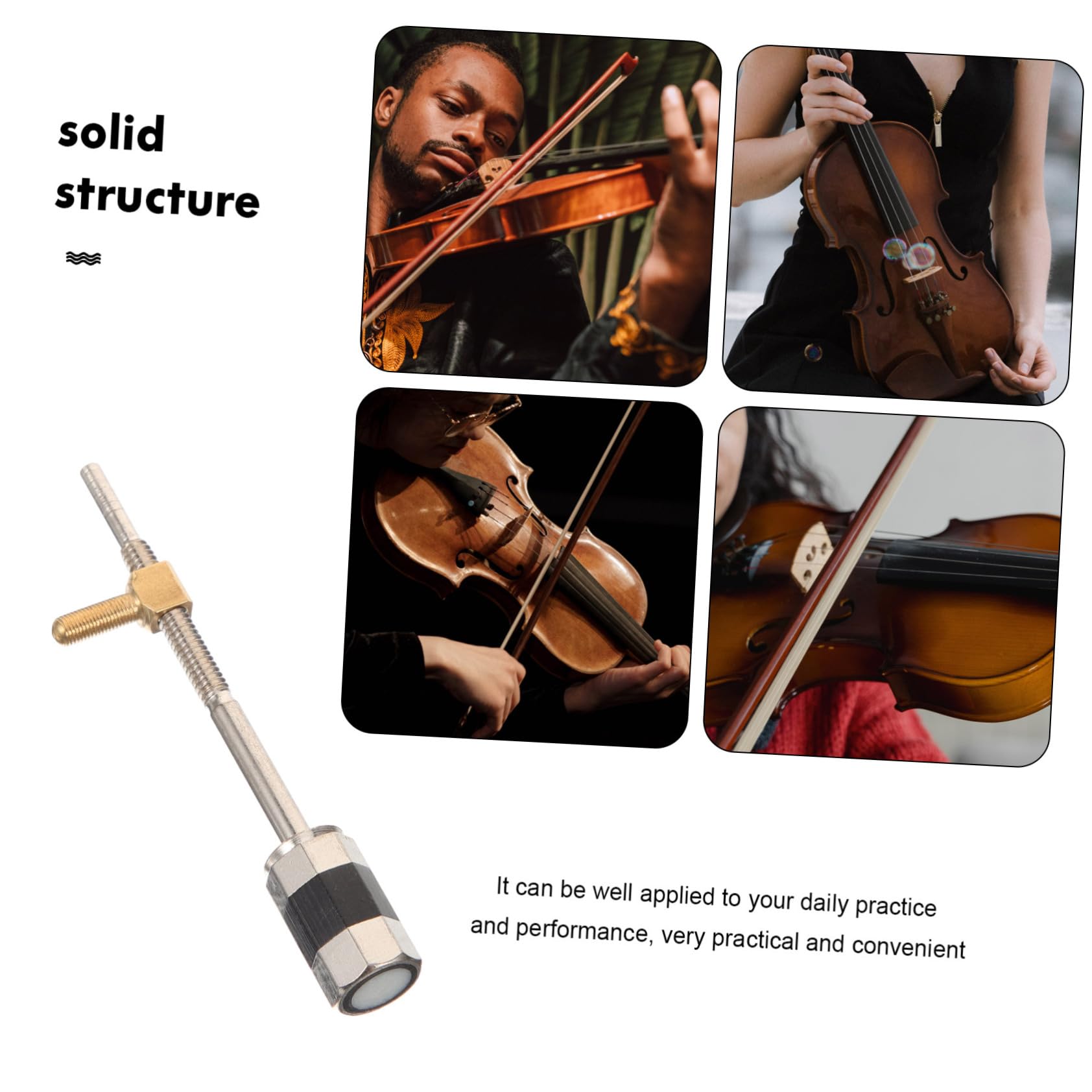 Parliky 2pcs Violin Bow Frog Screw Replacement Durable Metal Accessory for Violin Repair