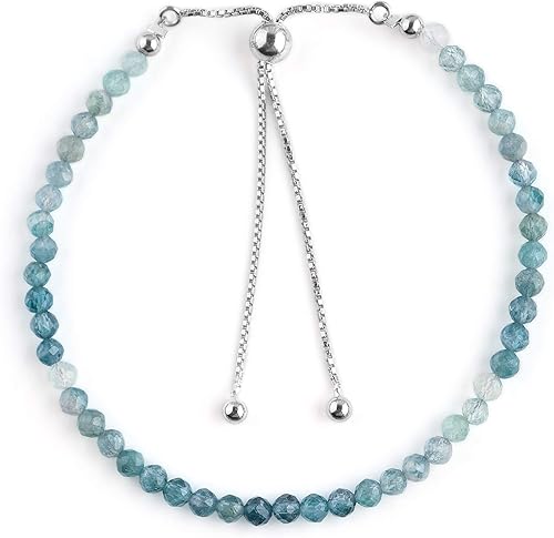 Miniatura 9 de OdrillionGems Pulsera de bolo de plata de ley 925 con cuentas redondas facetadas, hecha a mano, minimalista, cristales curativos, deslizante