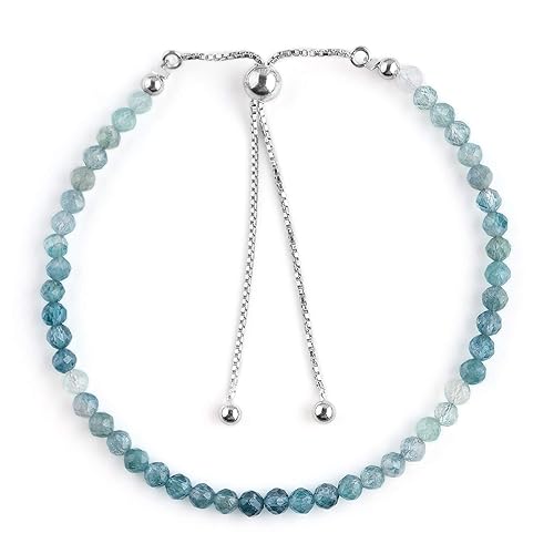 Miniatura 120 de OdrillionGems Natural Yaxaite Gemstones Bolo Bracelet 925 Sterling Silver Faceted Rounds Beads Handmade Minimalist Jewelry Healing Crystals