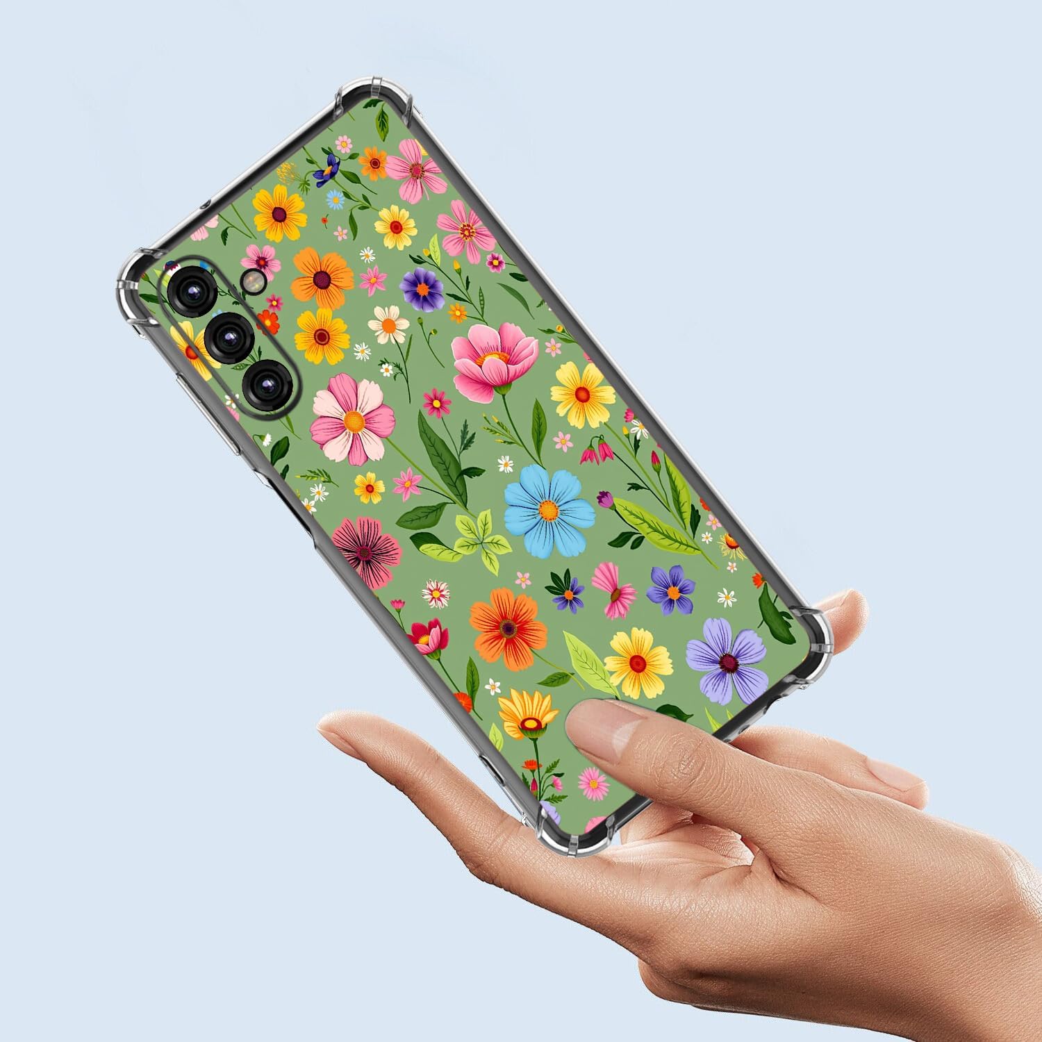 Case for Galaxy A16 5G,Beautiful Flowers Green Drop Protection Shockproof Case TPU Full Body Protective Scratch-Resistant Cover for Samsung Galaxy A16 5G - Image 4