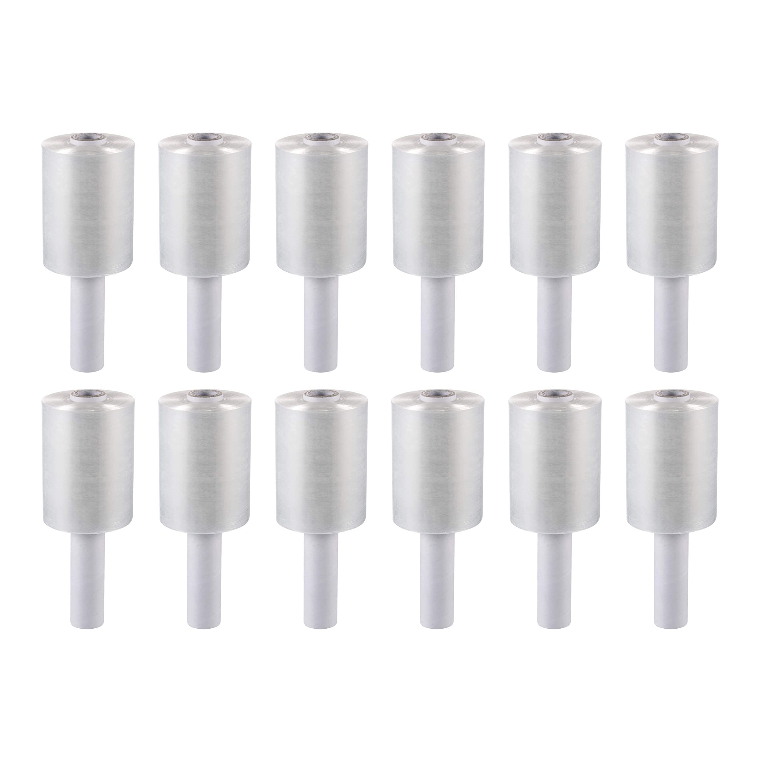 5” Stretch Wrap Mini Film 12 Rolls x 1000 Ft by PackageZoom Industrial Strength Adhering Shrink Wrap Rolls for Box & Furniture Wrapping Heavy Duty, 55