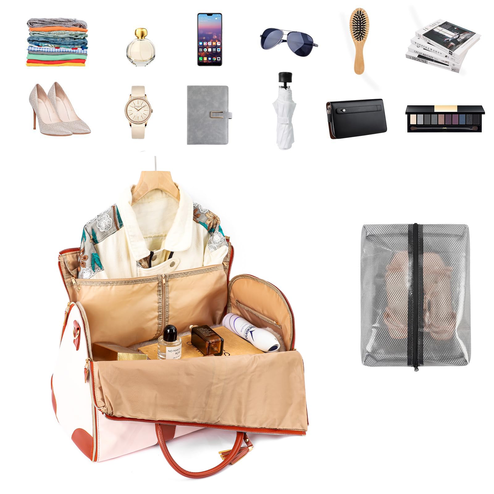 Bolsa de ropa de mano para colgar ropa, maleta, traje de viaje, con correa para el hombro, para viajes, hombres y mujeres