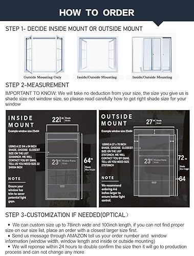 Miniatura 8 de LETAU Persianas opacas blancas, 20 pulgadas de ancho x 36 pulgadas de largo, a prueba de agua y aceite, protección UV, ahorro de privacidad,