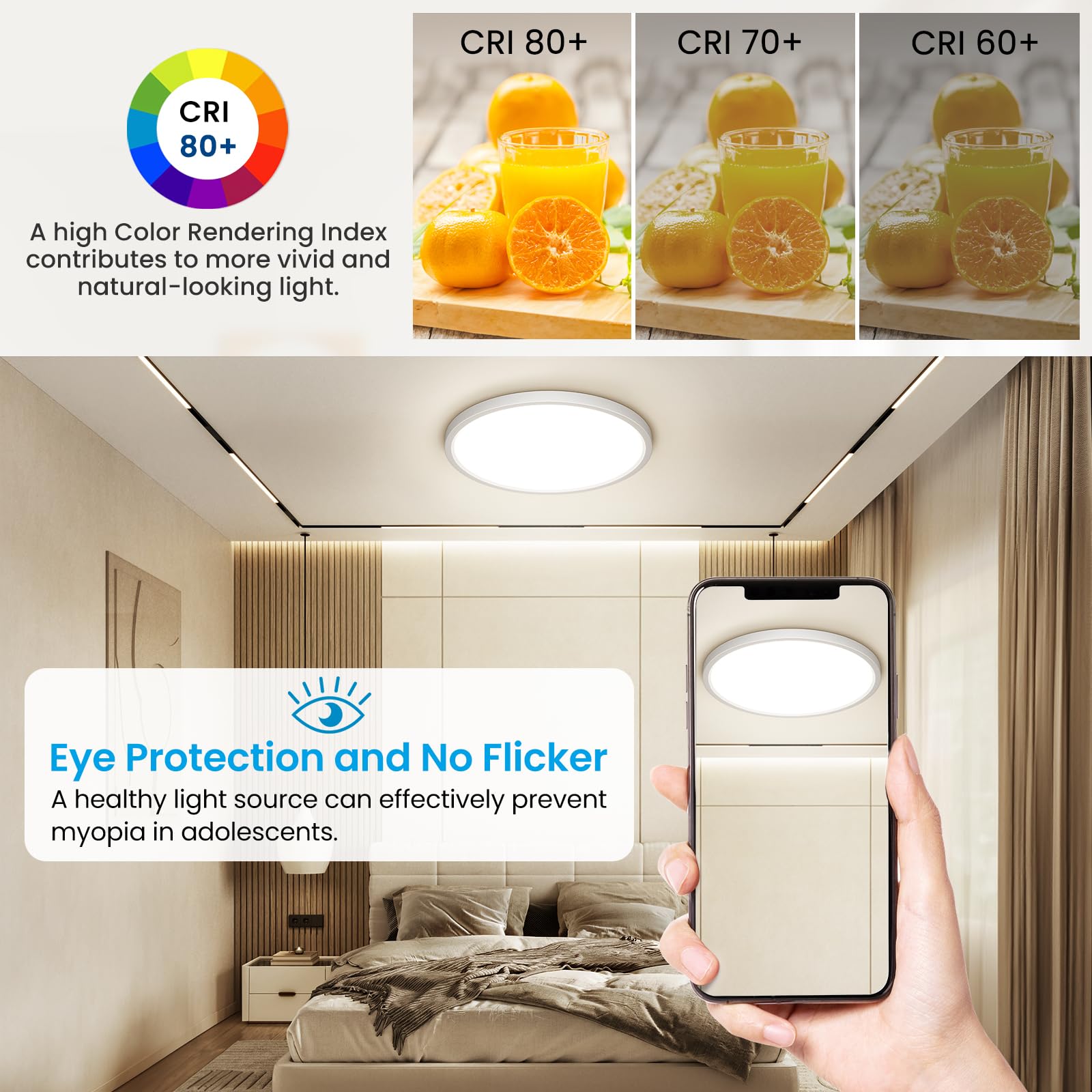 NIBSHOOM Plafoniera LED Soffitto, Lampadario Soffitto 24W, 2400LM 4000K Lampada Luce Moderna per Camera da Letto, Bagno, Cucina, Soggiorno, Ufficio, Balcone, Bianco Naturale, Ø30cm