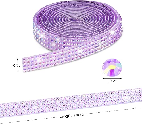 Vista 26 de NiArt Cinta autoadhesiva de diamantes de imitación de cristal, 6 rollos, 0.4 in de ancho, total de 6 yardas, multifuncional, decorativa, piedras 6
