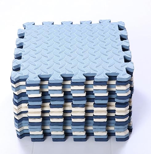 Miniatura 28 de Tapete de juego de espuma para bebé, tapete entrelazado de 0.4 pulgadas de grosor con colores sólidos, tapete de juego suave y no tóxico, tapete