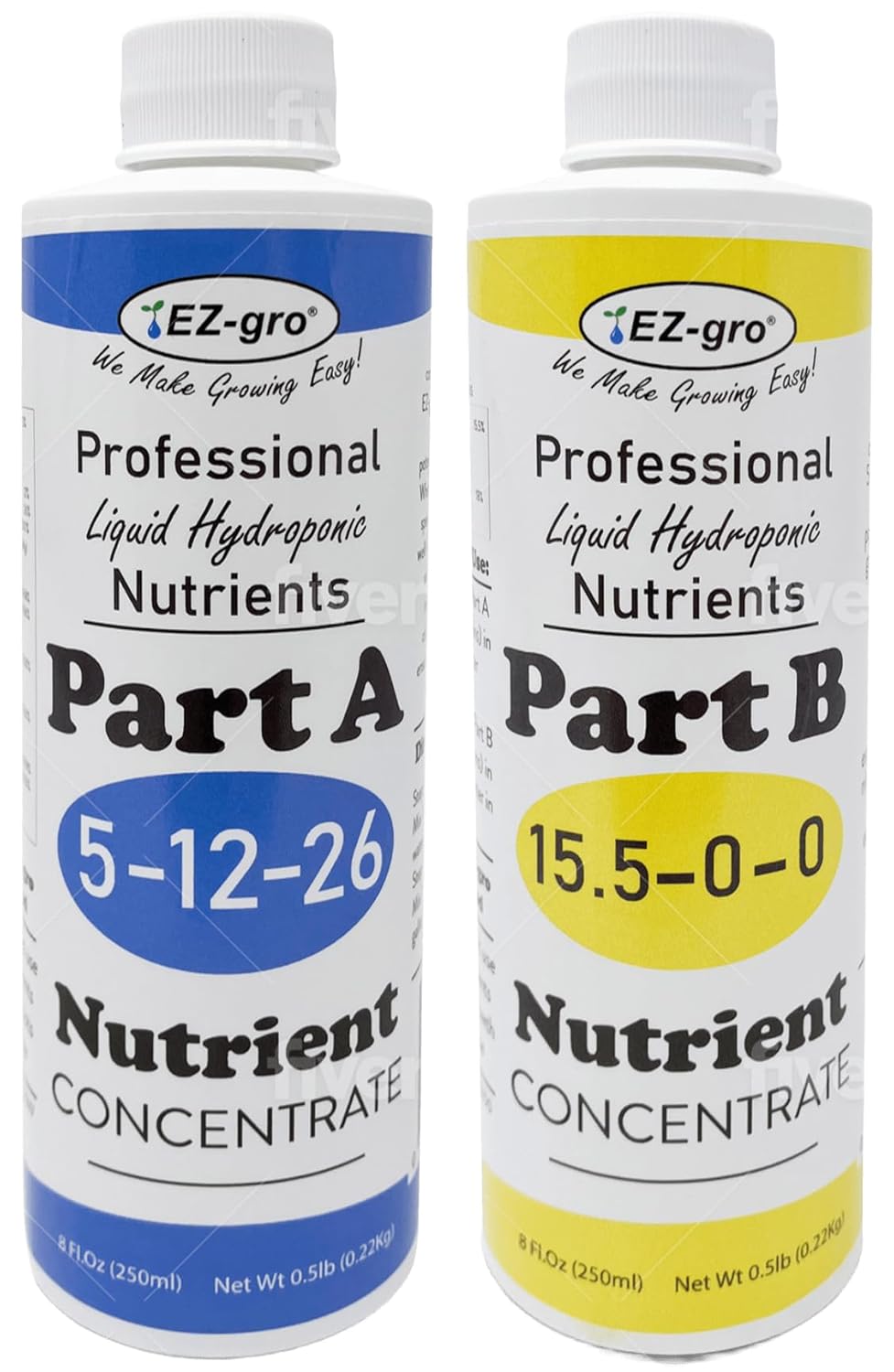 Amazon.com : EZ-gro 5-12-26 Part A & Part B Formula of Hydroponic ...