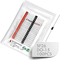 Vista 1 de Paquete de 100 piezas Chanzon SF26 Diodo rectificador de recuperación súper rápida 2A 400V 35ns DO-15 (DO-204AC) axial 2 amperios 400 voltios diodos