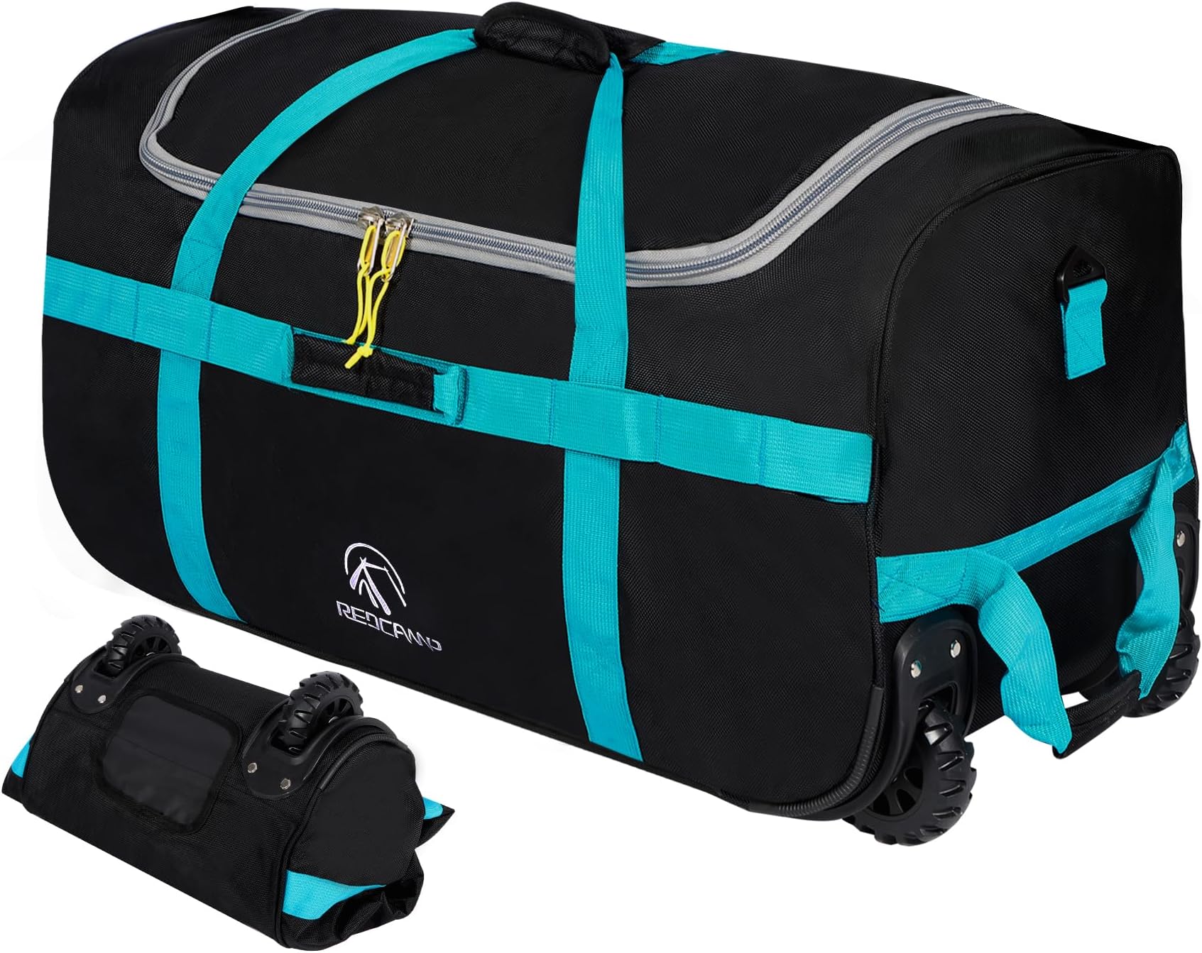 REDCAMP 85L/120L/140L Foldable Duffle Bag with Wheels, Large Travel Duffel Bag