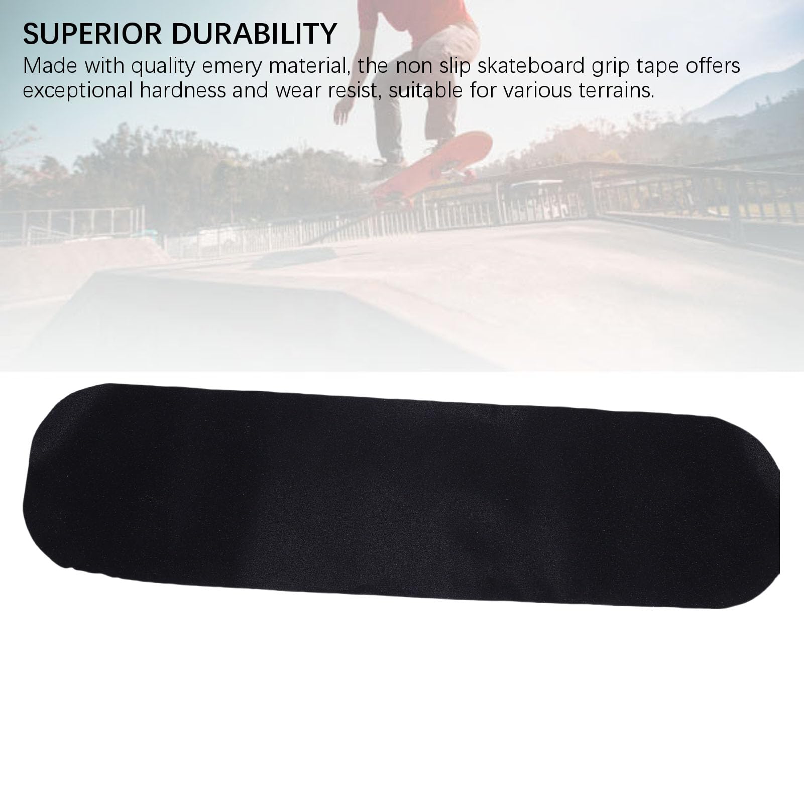 Cinta de agarre para monopatín, durabilidad superior, agarre duradero para patinadores de nivel intermedio (Borde redondo)
