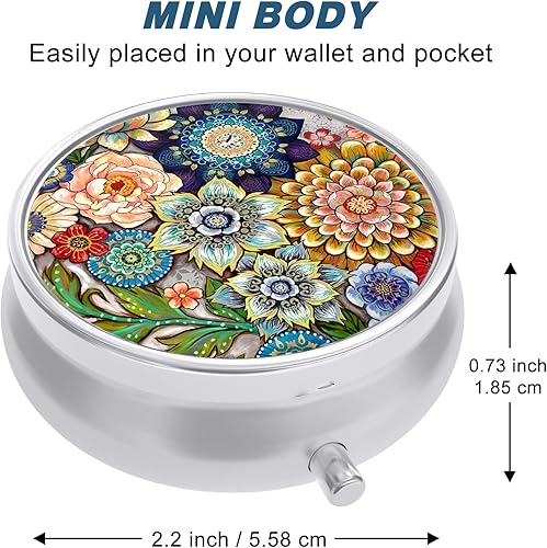 Miniatura 9 de Aiawoxc Pastillero, bonito pastillero de viaje para bolso, a prueba de humedad, pequeño pastillero, dispensador portátil de bolsillo para contener