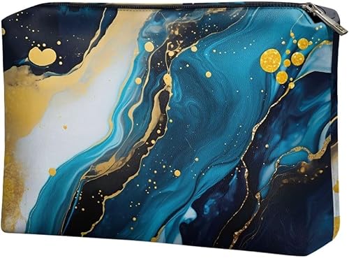 Miniatura 2 de Flashideas Bolsa de maquillaje portátil de cuero impermeable bolsa de cosméticos embrague maquillaje cepillo bolsa, Flores hippie