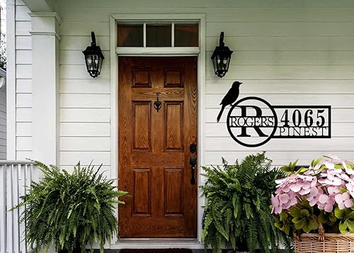Miniatura 6 de Números de casa para números de dirección exteriores para casas, letrero de dirección personalizado con pájaros, letrero de número de casa