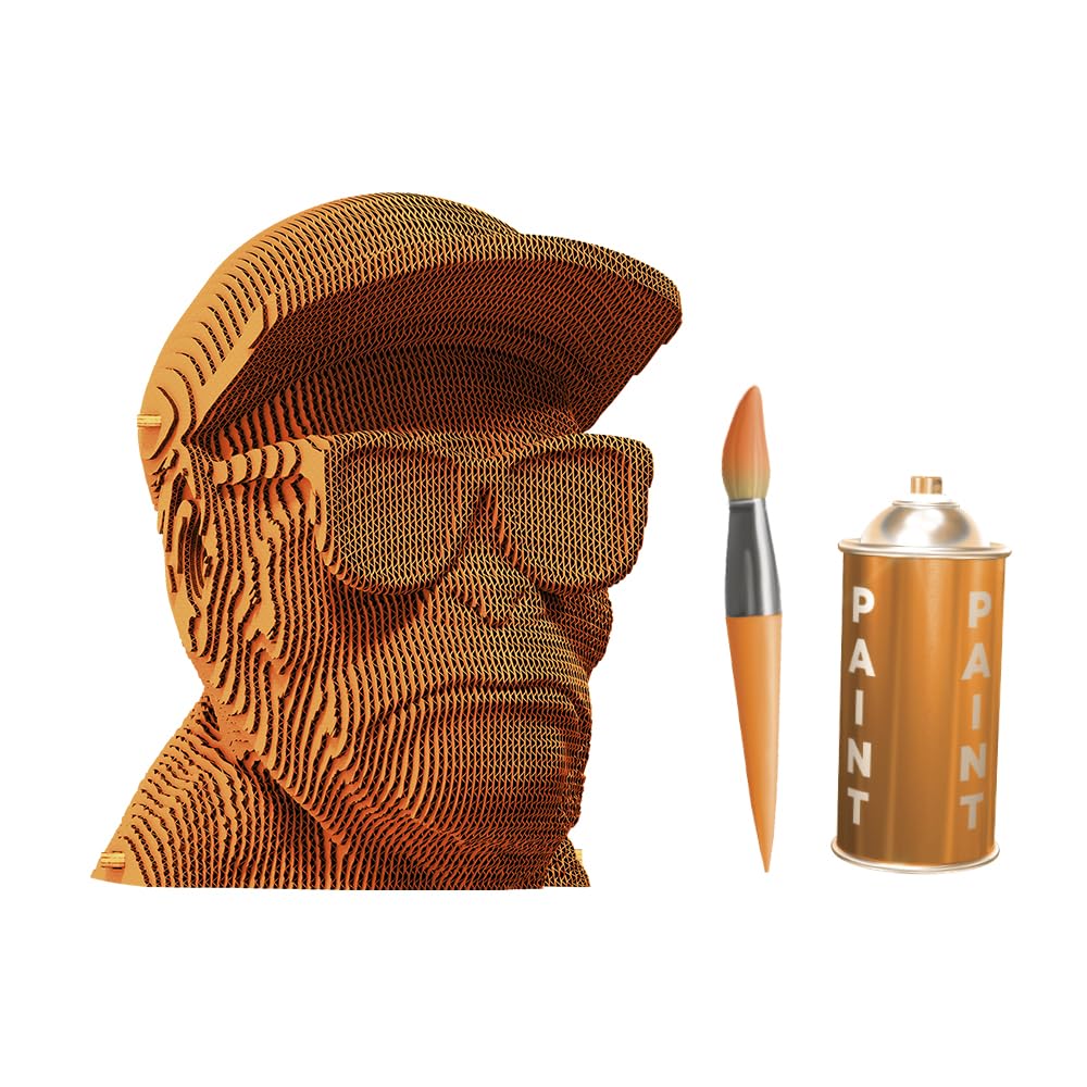 Singe Ne Rien Voir Puzzle 3D en Carton – Maquette à Monter | 95 Pièces, 16 × 15 × 12 cm – Kit Sculpture DIY à Peindre, Matériaux Recyclés, Ados & Adultes, Idée Cadeau Déco