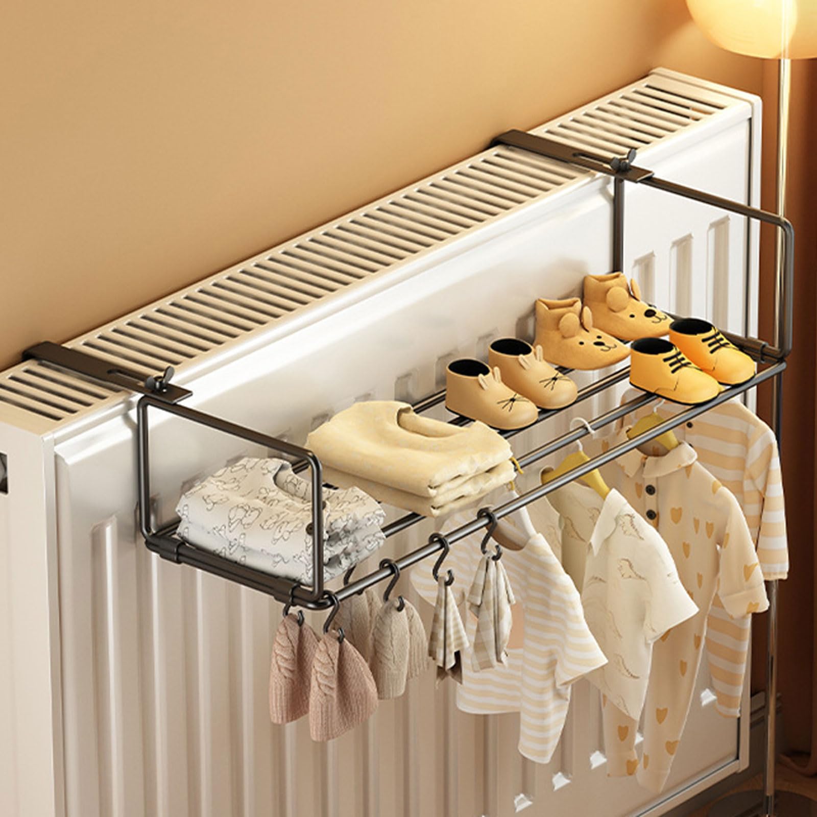 Generisch Wäscheständer, Verstellbarer Metall-Heizkörpertrockner, 2er-Set – platzsparender Wäscheständer für Heizkörper, ideal für die Winterwäsche im Wohnzimmer und Badezimmer