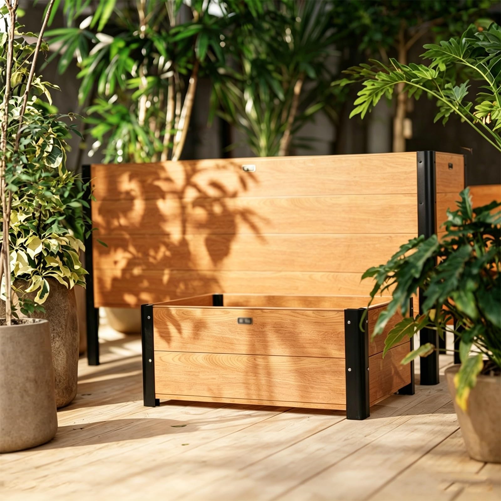 ASYJVWYZ Outdoor Raised Garden Bed With Drain Hole, Aluminum Alloy Divisible Planter Box, For Yard/Greenhouse/Vegetable/Flower/Herbs