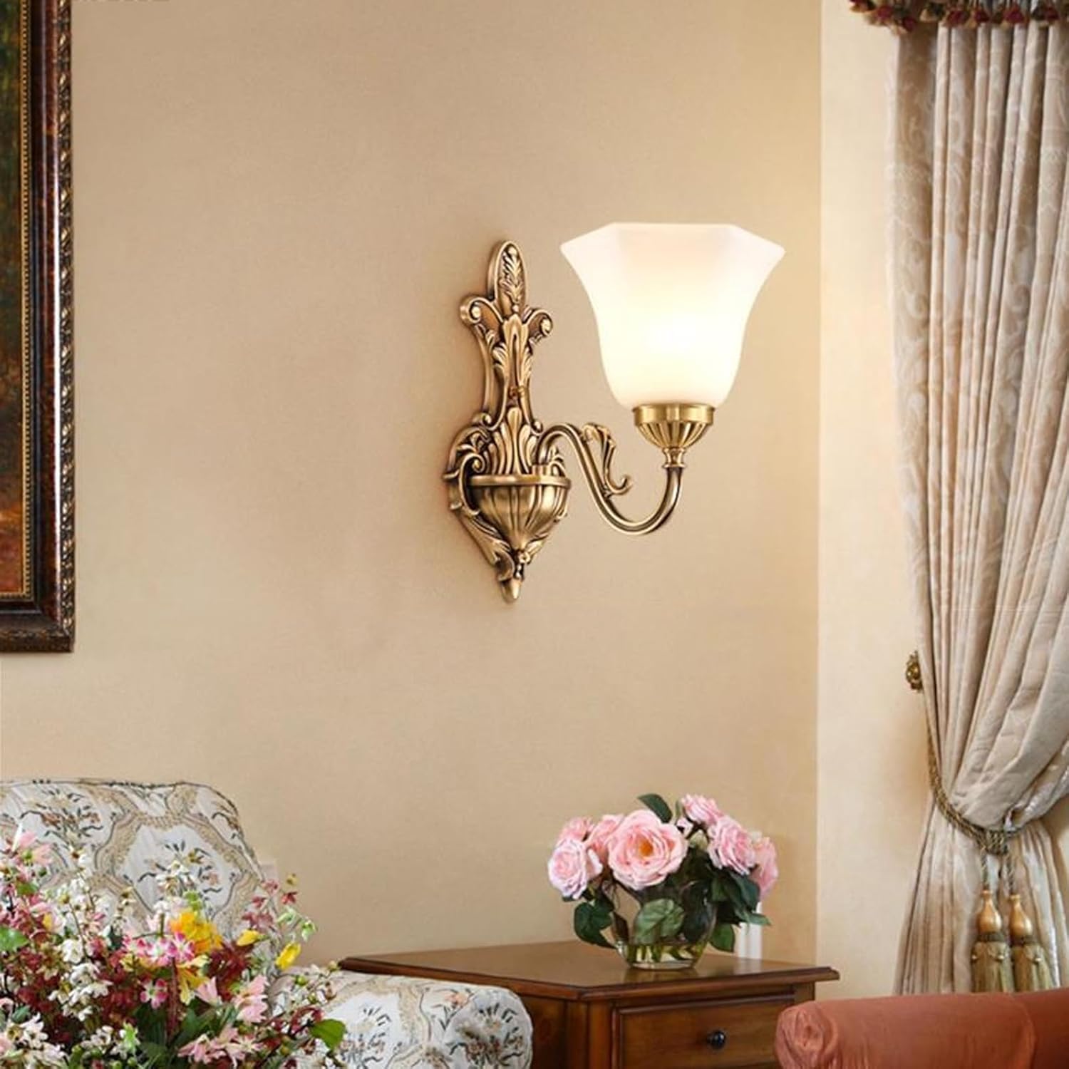 Solid Brass Wall LightsSingle-Head Vintage E27 Wall LampsMultiple StylesBedside Wall SconcesBedroom, Living Room, HallwayFeature Wall DecorWall Lighting