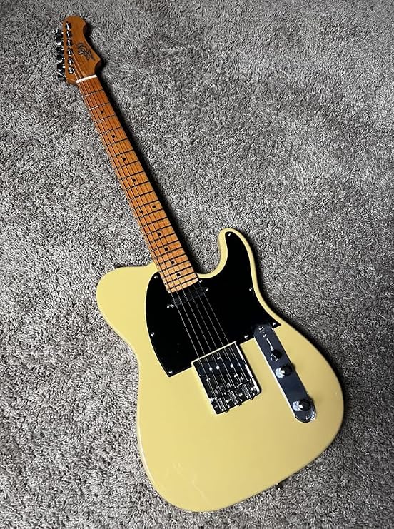 Jt350 BSC Tele Style Guitar, solid basswood body, 22 frets roasted maple neck, Wilkinson bridge, alnico pickups Free